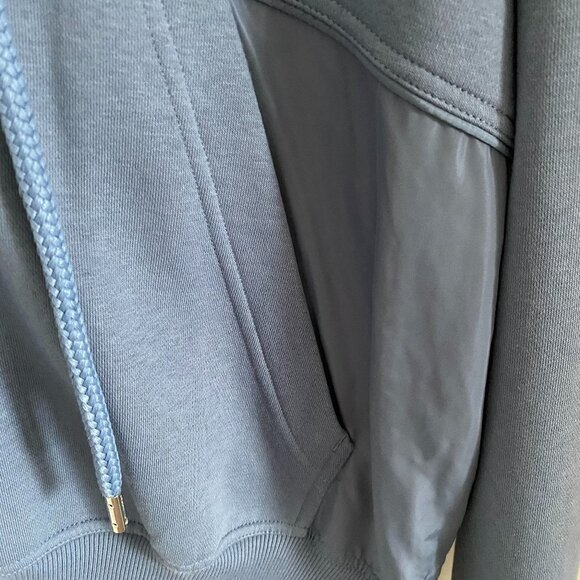 STELLA MACCARTNEY ADIDAS HIGH LOW HOODIE OVERSIZED BLUE QUARTER ZIP SIZE M - Picture 4 of 7